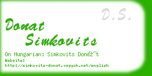donat simkovits business card